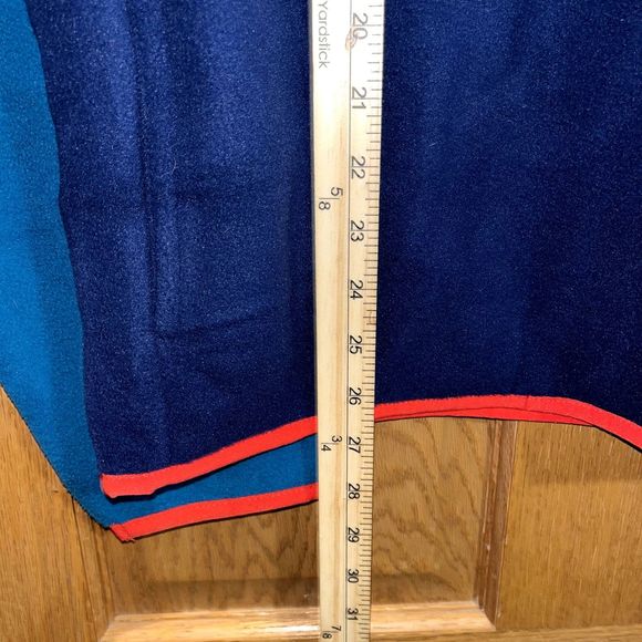 Land's End Men's M Blue Color Block Polar Fleece Quarter Snap Pullover Jacket - Picture 8 of 9